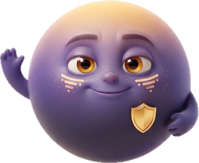 The guardian orb with a golden shield, watching over the others.